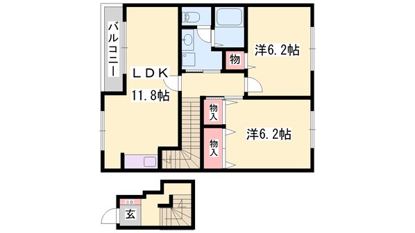 西脇市駅 徒歩24分 2階の物件間取画像